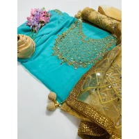 Semi-Stitched Indian Weightless Georgette Heavy Embroidery