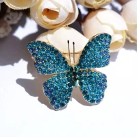 Trendy Luxury Rhinestone Butterfly Brooches Pins For Women Vintage Delicate Brooches Crystal Gift Classic Dress Accessories Pin